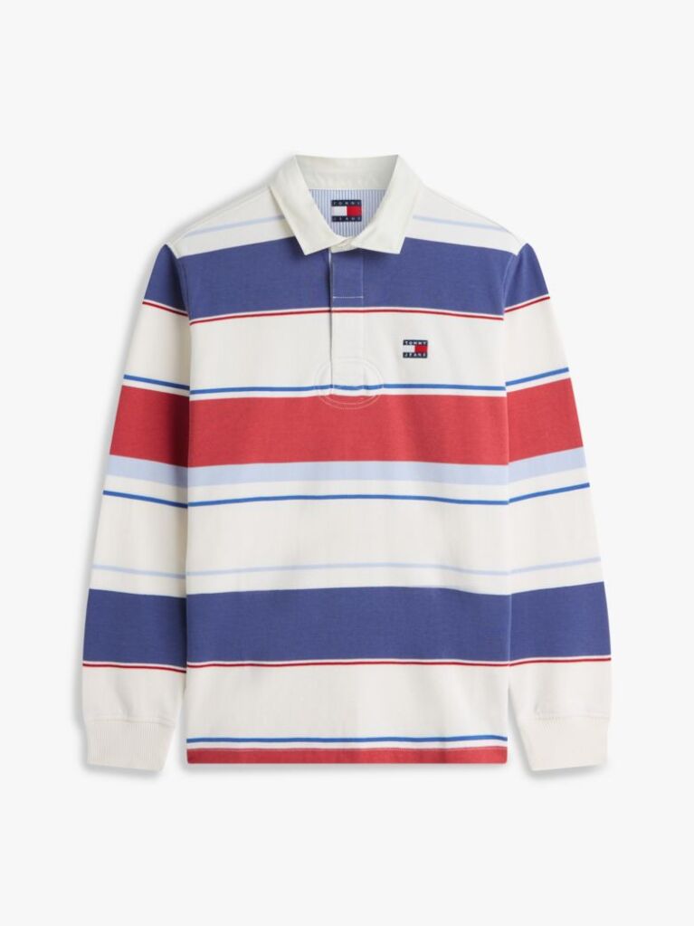 Multi Relaxed Fit Mixed Stripe Rugby Shirt  Men
