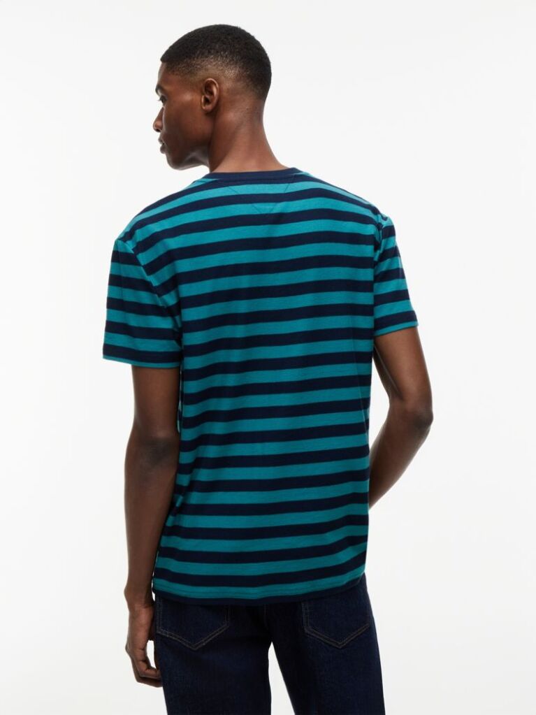 Multi Tommy Flag Stripe Jersey T-Shirt  Men