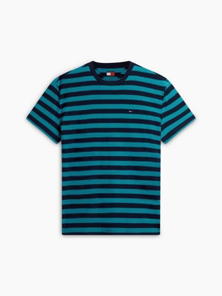 Multi Tommy Flag Stripe Jersey T-Shirt  Men