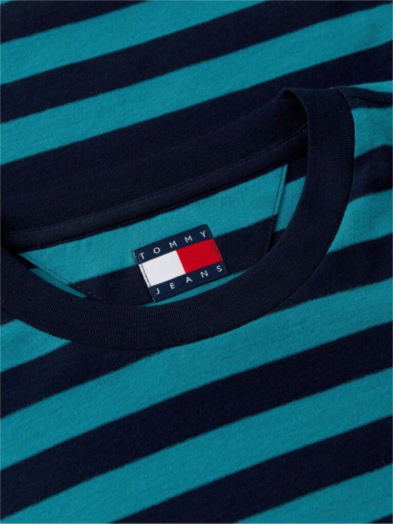 Multi Tommy Flag Stripe Jersey T-Shirt  Men