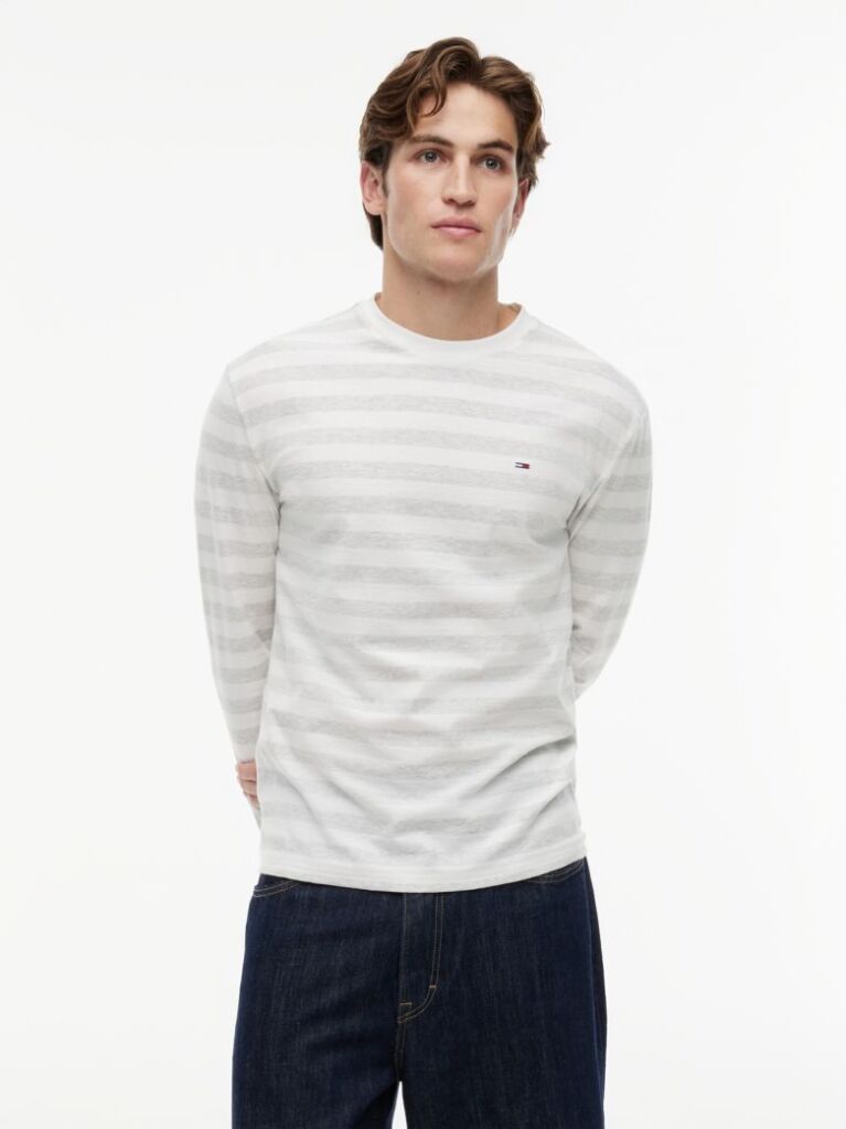 Multi Tommy Flag Stripe Long Sleeve T-Shirt  Men