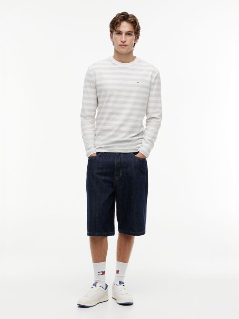 Multi Tommy Flag Stripe Long Sleeve T-Shirt  Men