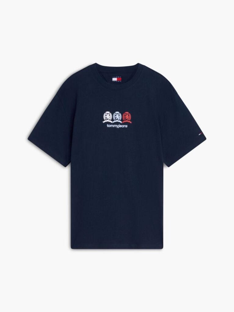 Blue Back Repeat Crest Logo Relaxed T-Shirt  Men