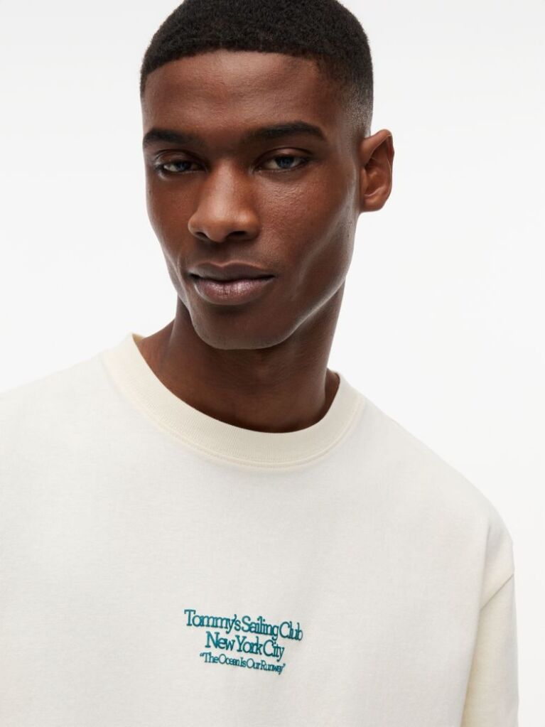 Beige Back Graphic Relaxed Jersey T-Shirt  Men
