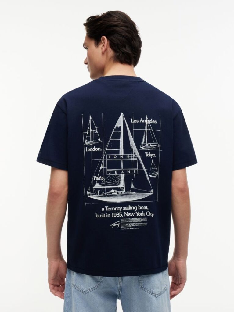 Blue Back Graphic Relaxed Jersey T-Shirt  Men