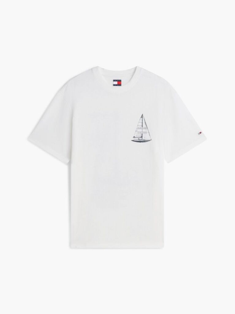 White Back Graphic Relaxed Jersey T-Shirt  Men
