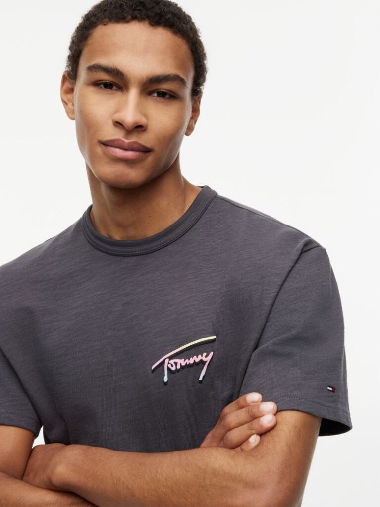 Grey Back Graphic Textured Relaxed T-Shirt  Men