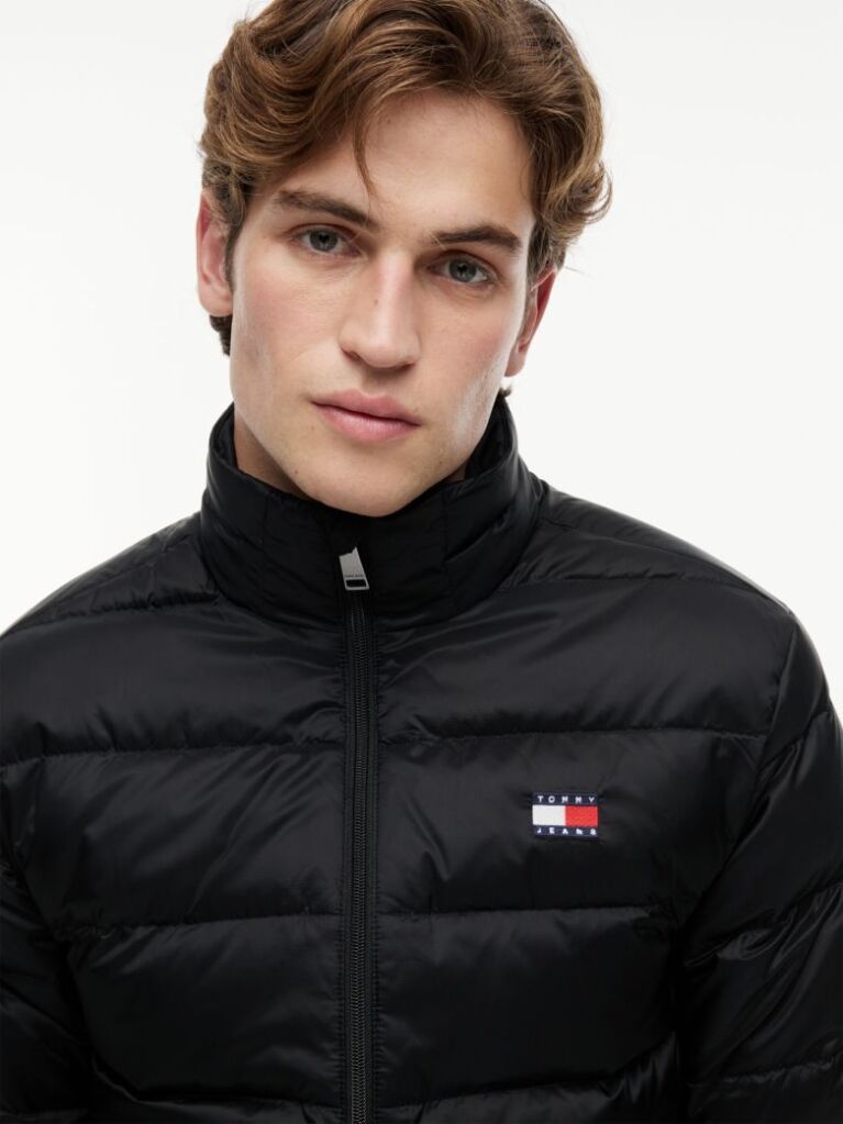 Black Packable Lightweight Down Ripstop Relaxed Jacket  Men