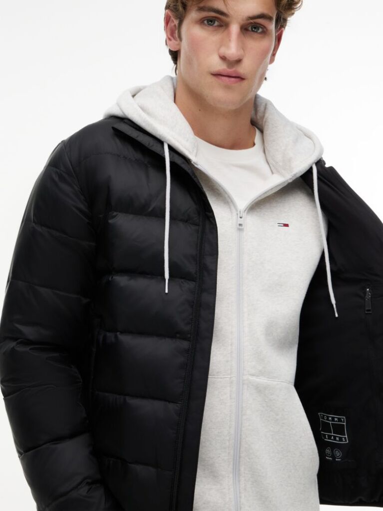 Black Packable Lightweight Down Ripstop Relaxed Jacket  Men