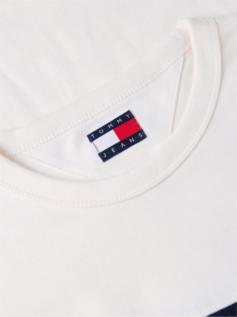 Άσπρο T-Shirt Με Global Ριγέ Σχέδιο  Άνδρες