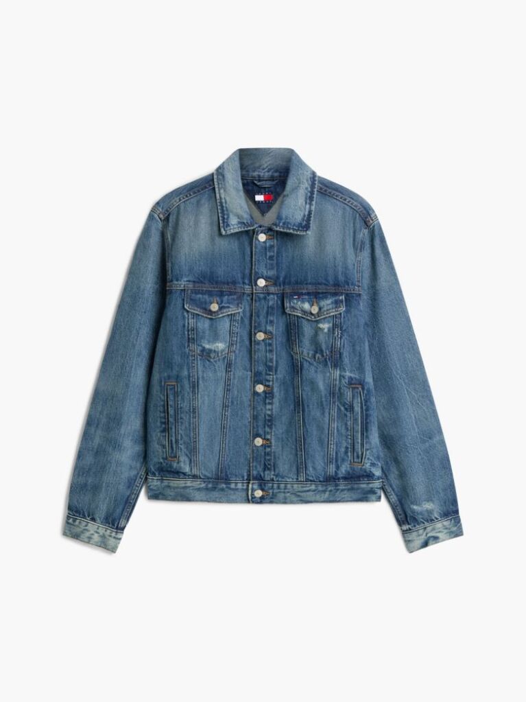 Denim Ryan Distressed Denim Trucker Jacket  Men