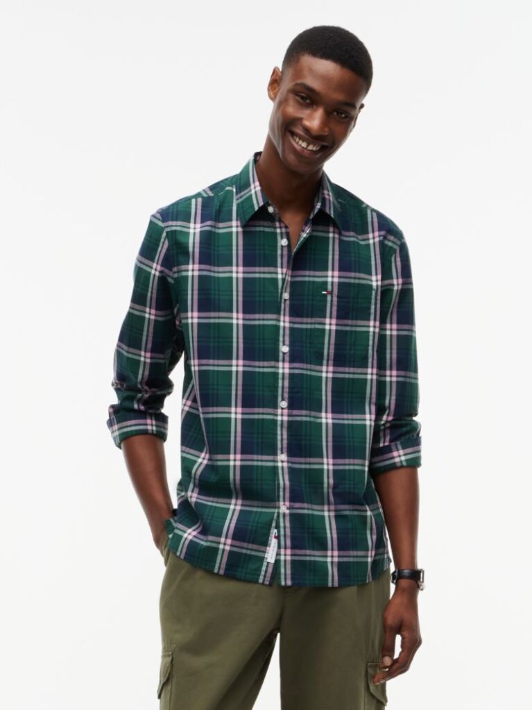 Multi Regular Fit Pattern Poplin Shirt  Men