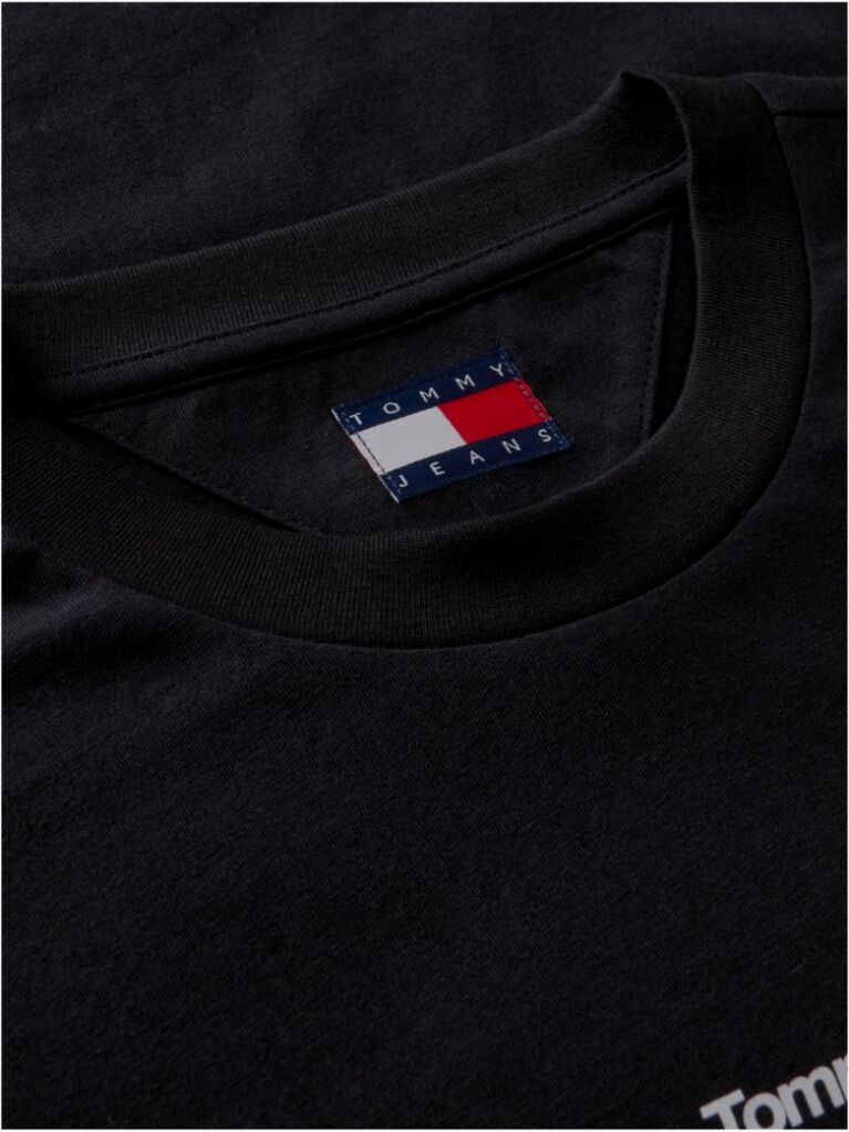 Μαύρο T-Shirt Με Λογότυπο Σε Slim Γραμμή Με Κλασική Λαιμόκοψη  Άνδρες