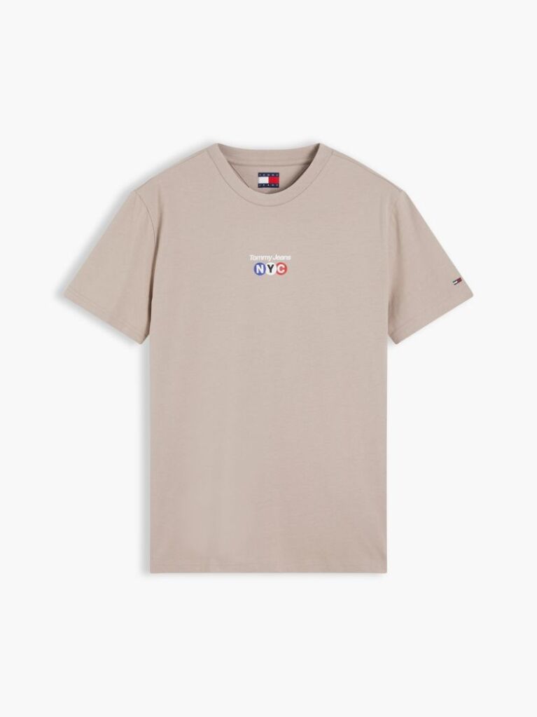 Καφέ T-Shirt Με Λογότυπο Σε Slim Γραμμή Με Κλασική Λαιμόκοψη  Άνδρες