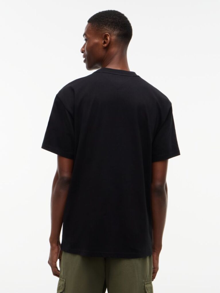 Μαύρο Άνετο T-Shirt Με Σχέδιο  Άνδρες