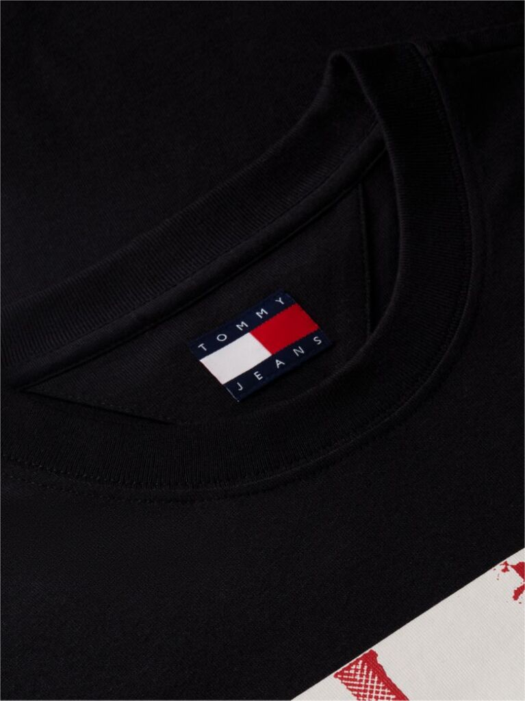 Μαύρο Άνετο T-Shirt Με Σχέδιο  Άνδρες