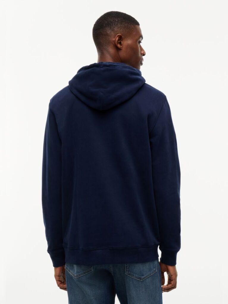 Blue Wavy Flag Graphic Terry Drawstring Hoody  Men