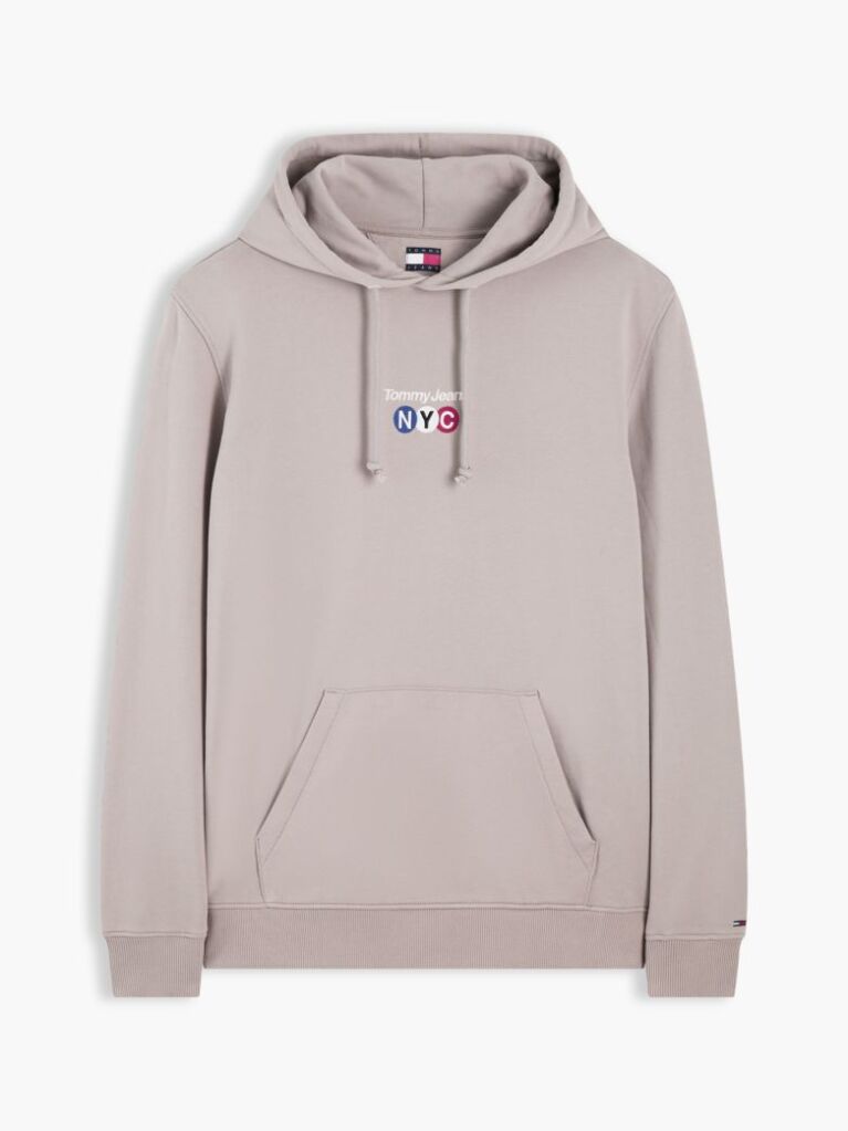 Brown Logo Embroidery Terry Drawstring Hoody  Men