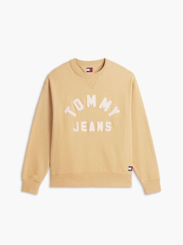Beige Classic Logo Brushed Fleece Relaxed Sweatshirt  Men