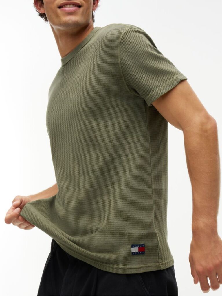 Πράσινο Ottoman T-Shirt Με Waffle Πλέξη   Άνδρες