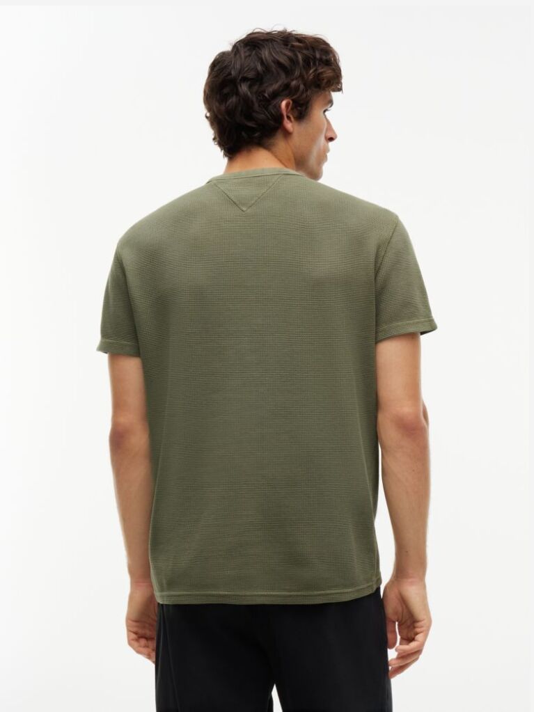 Πράσινο Ottoman T-Shirt Με Waffle Πλέξη   Άνδρες