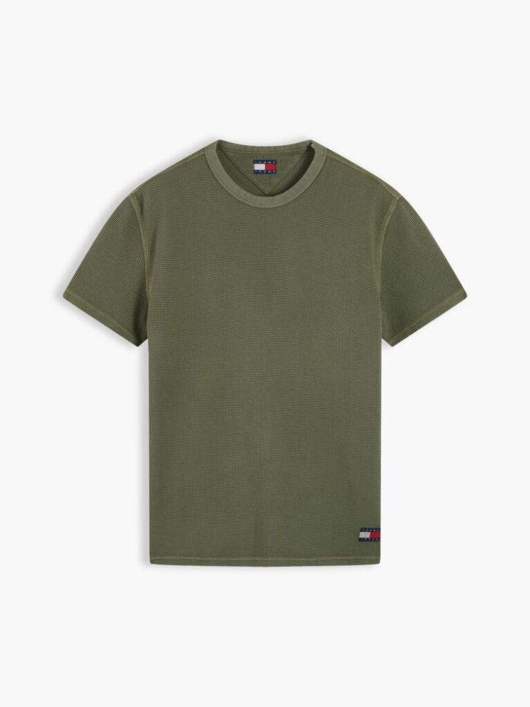 Πράσινο Ottoman T-Shirt Με Waffle Πλέξη   Άνδρες
