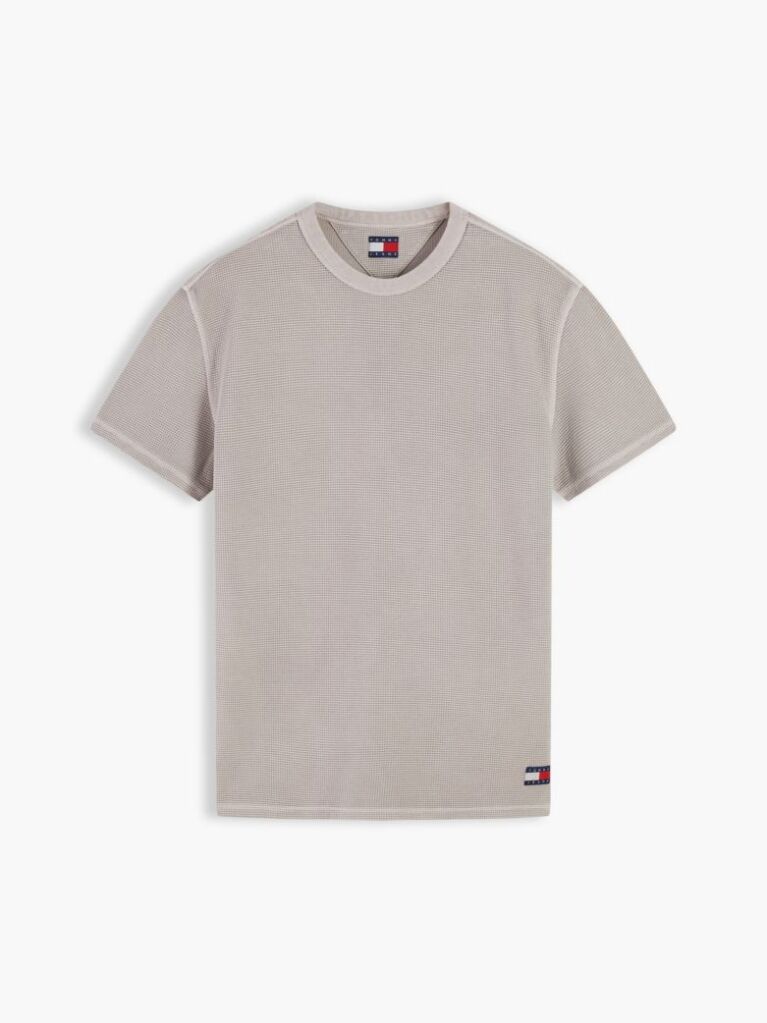 Brown Washed Ottoman Waffle Knit T-Shirt  Men