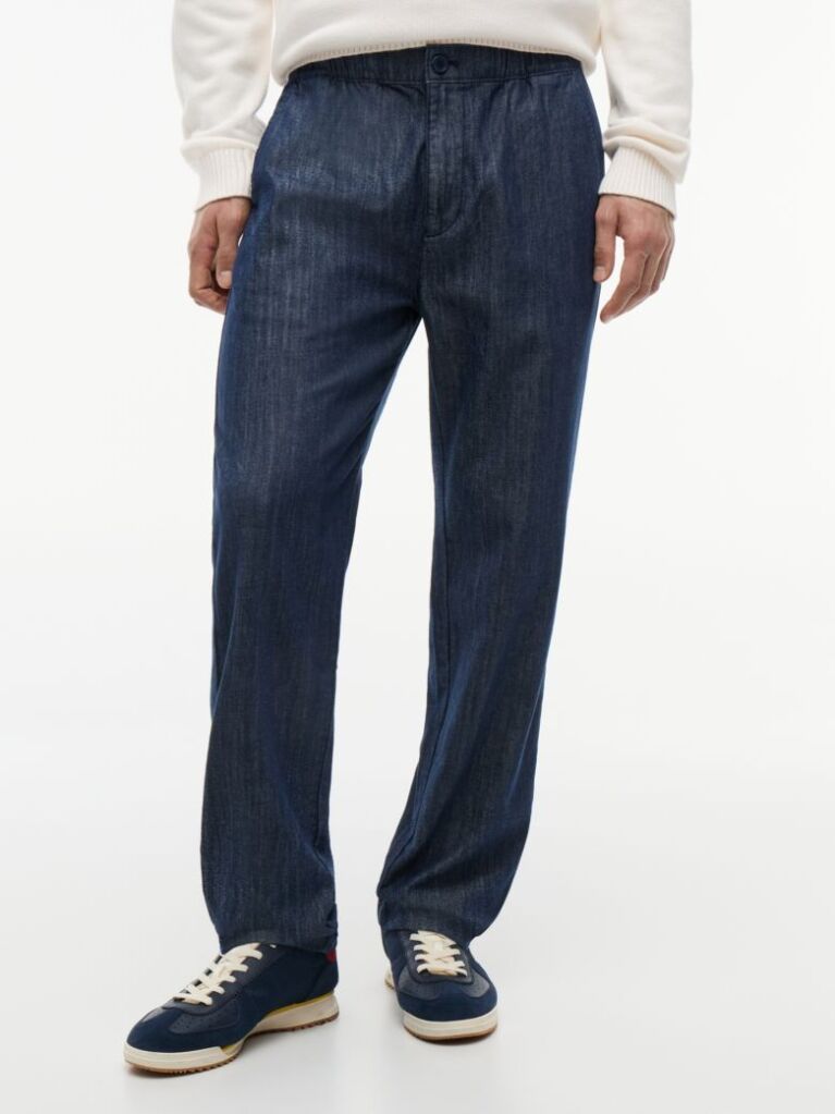 Blue Sonny Lightweight Twill Tapered Trousers  Men