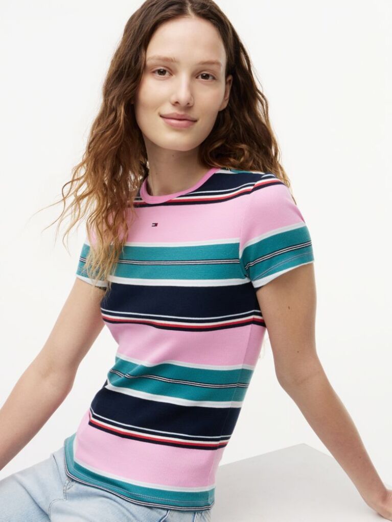Multi Essential Slim Rib-Knit T-Shirt  Women