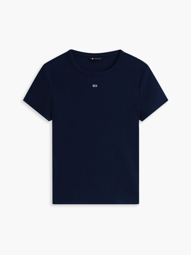 Blue Essential Slim Rib-Knit T-Shirt  Women