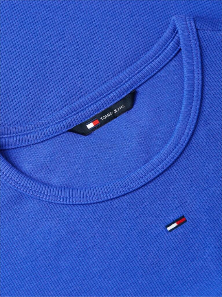 Blue Essential Slim Rib-Knit T-Shirt  Women