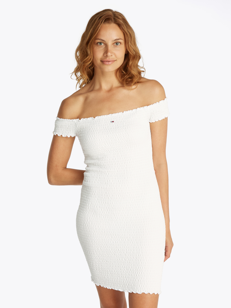 Beige Smock Bodycon Mini Dress  Women