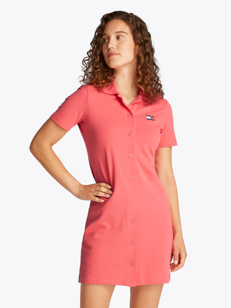 Pink Badge Pique Polo Dress  Women