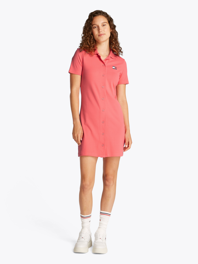 Pink Badge Pique Polo Dress  Women