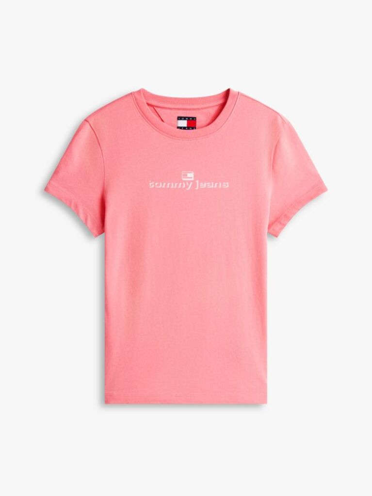 Ροζ T-Shirt Σε Στενή Γραμμή Με Λογότυπο  Γυναίκες