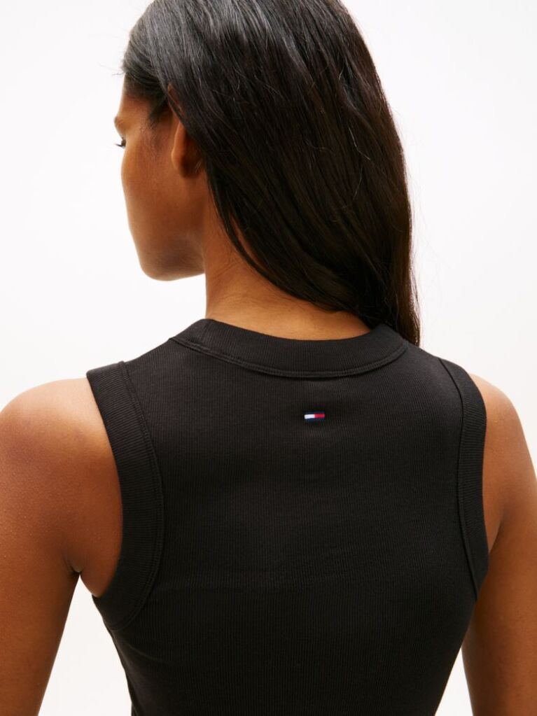Black Bubble Logo Slim Tank Top  Women