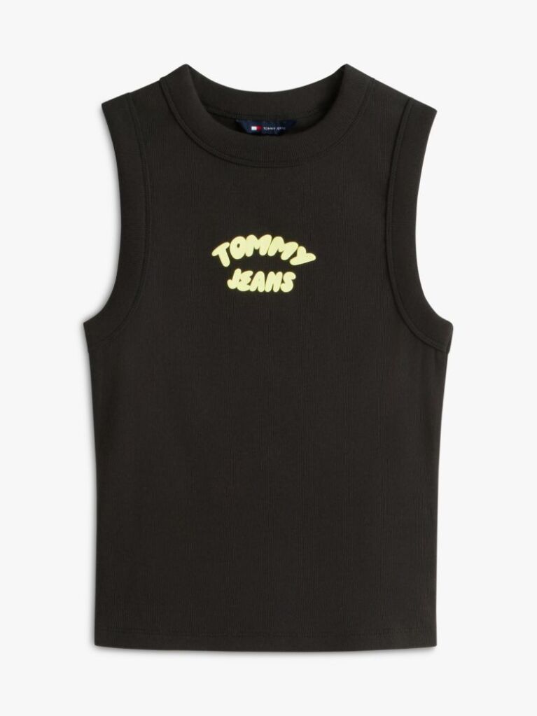 Black Bubble Logo Slim Tank Top  Women