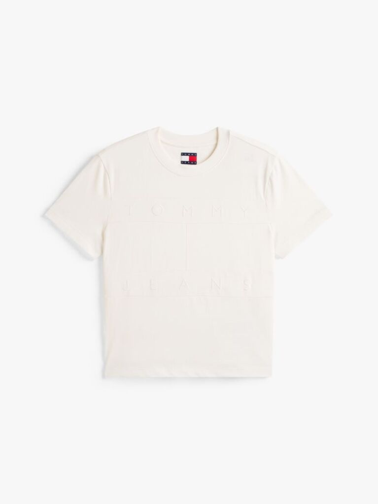 White Tonal Logo Crew Neck T-Shirt  Women