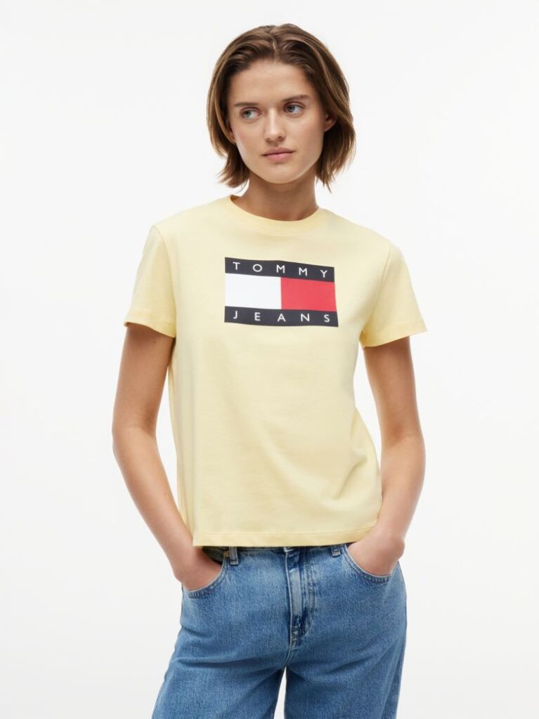 Yellow Tonal Tommy Flag T-Shirt  Women