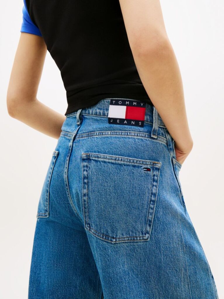 Denim Mid Rise Twist Seam Barrel Leg Jeans  Women