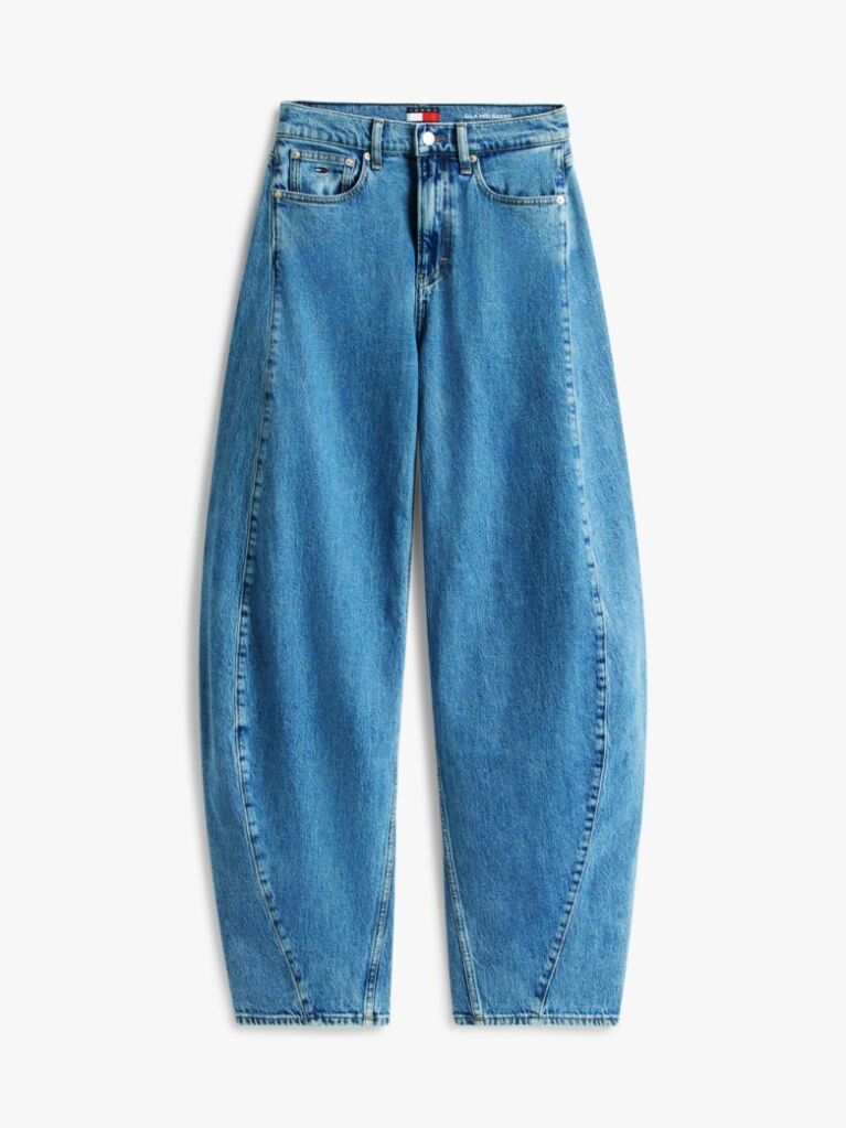 Denim Mid Rise Twist Seam Barrel Leg Jeans  Women