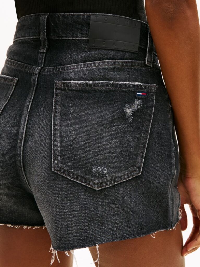 Denim Distressed Raw Hem Denim Shorts  Women