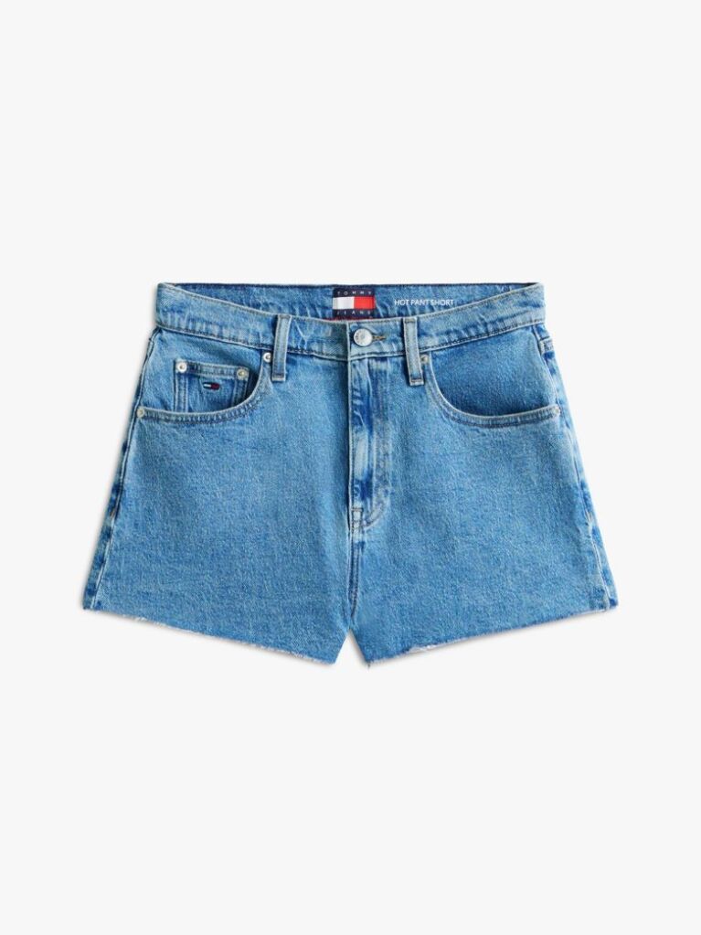 Denim Raw Hem Faded Denim Shorts  Women