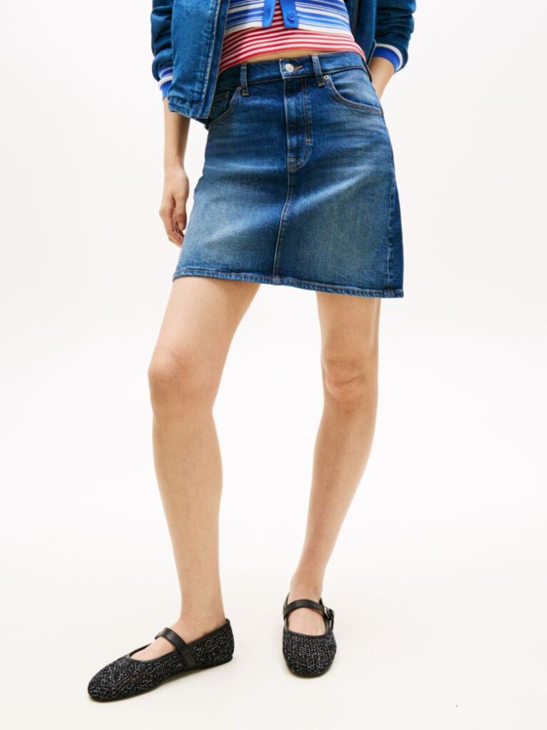 Denim Ultra Ψηλόμεση Mom Denim Μίνι Φούστα  Γυναίκες