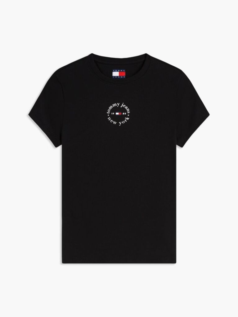 Μαύρο T-Shirt Σε Στενή Γραμμή  Γυναίκες