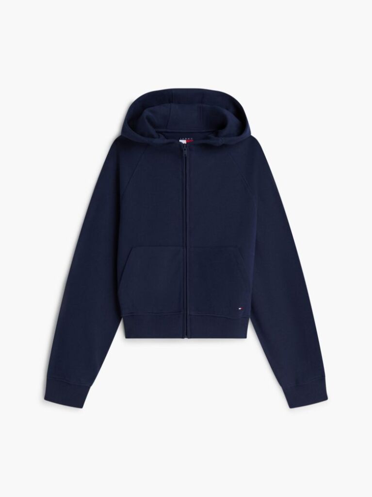 Μπλε Hoody Σε Boxy Γραμμή Με Φερμουάρ  Γυναίκες