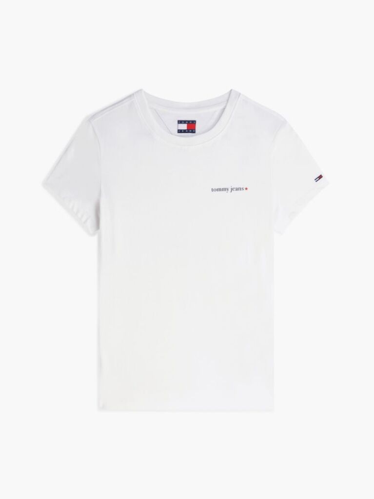 Άσπρο T-Shirt Jersey Σε Στενή Γραμμή  Γυναίκες