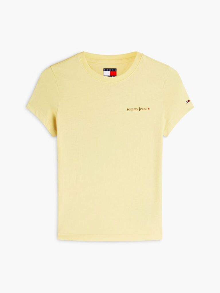 Κίτρινο T-Shirt Jersey Σε Στενή Γραμμή  Γυναίκες