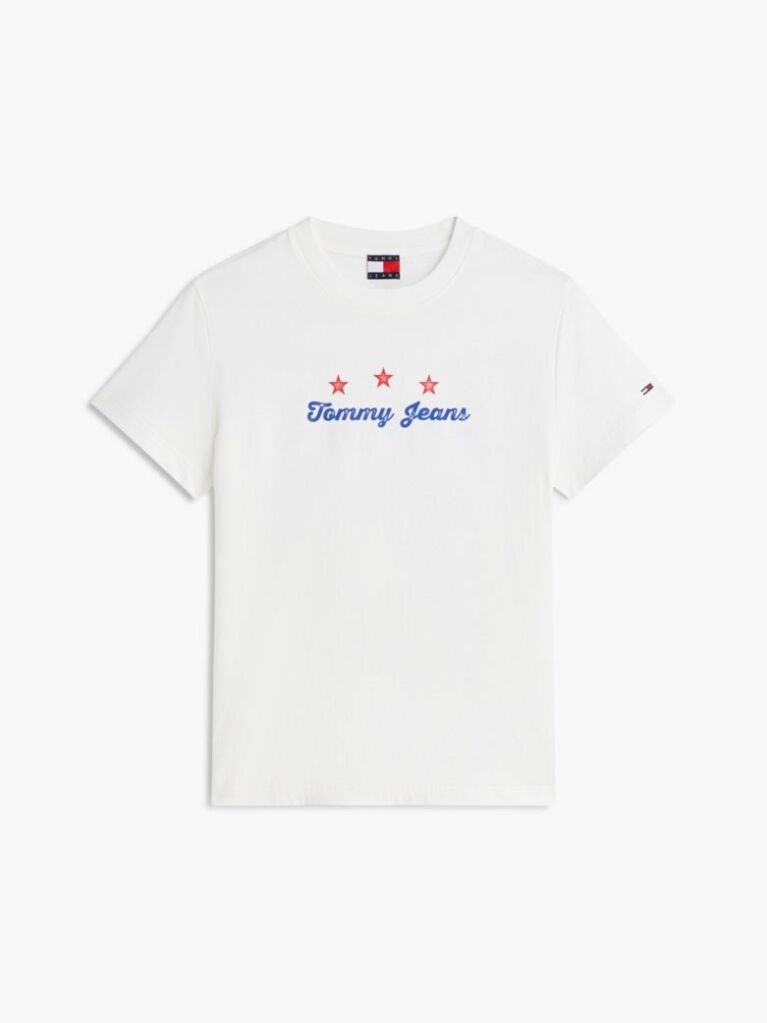 Άσπρο T-Shirt Με Στρογγυλή Λαιμόκοψη Και Μοτίβο Στην Πλάτη  Γυναίκες