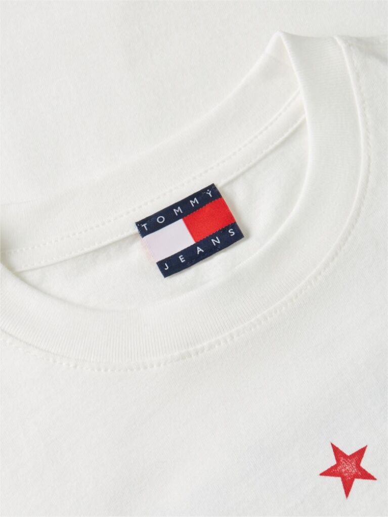 Άσπρο T-Shirt Με Στρογγυλή Λαιμόκοψη Και Μοτίβο Στην Πλάτη  Γυναίκες